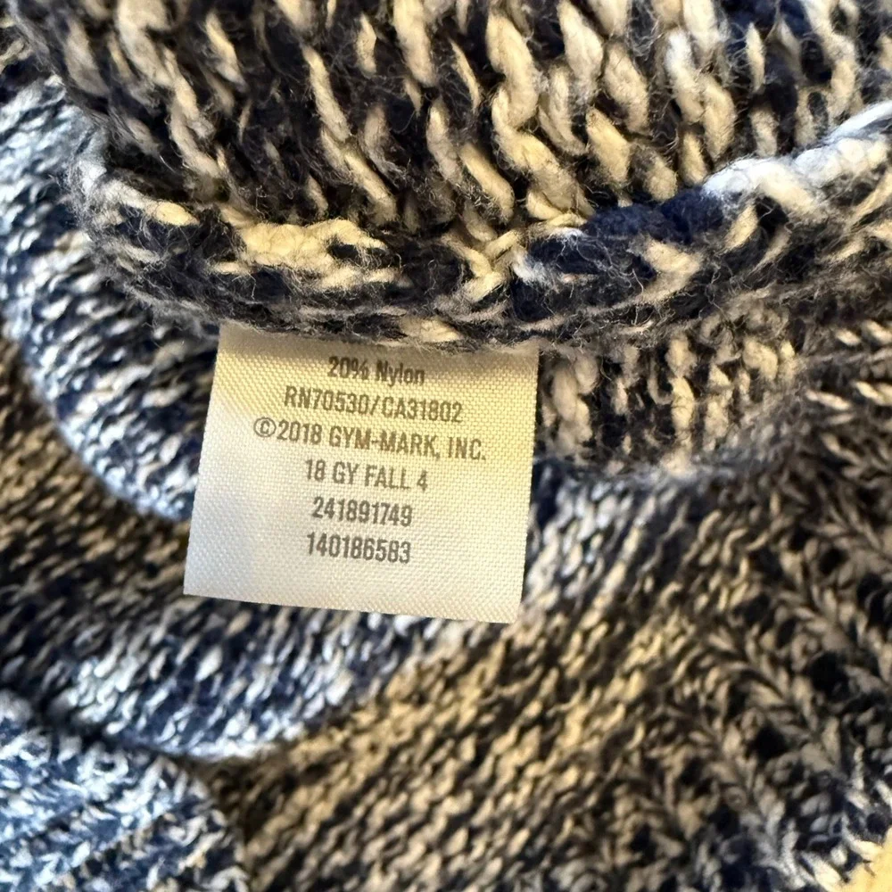 Gymboree Kids Sweater 3T Blue White Knit Shawl Collar‎ Button Pullover